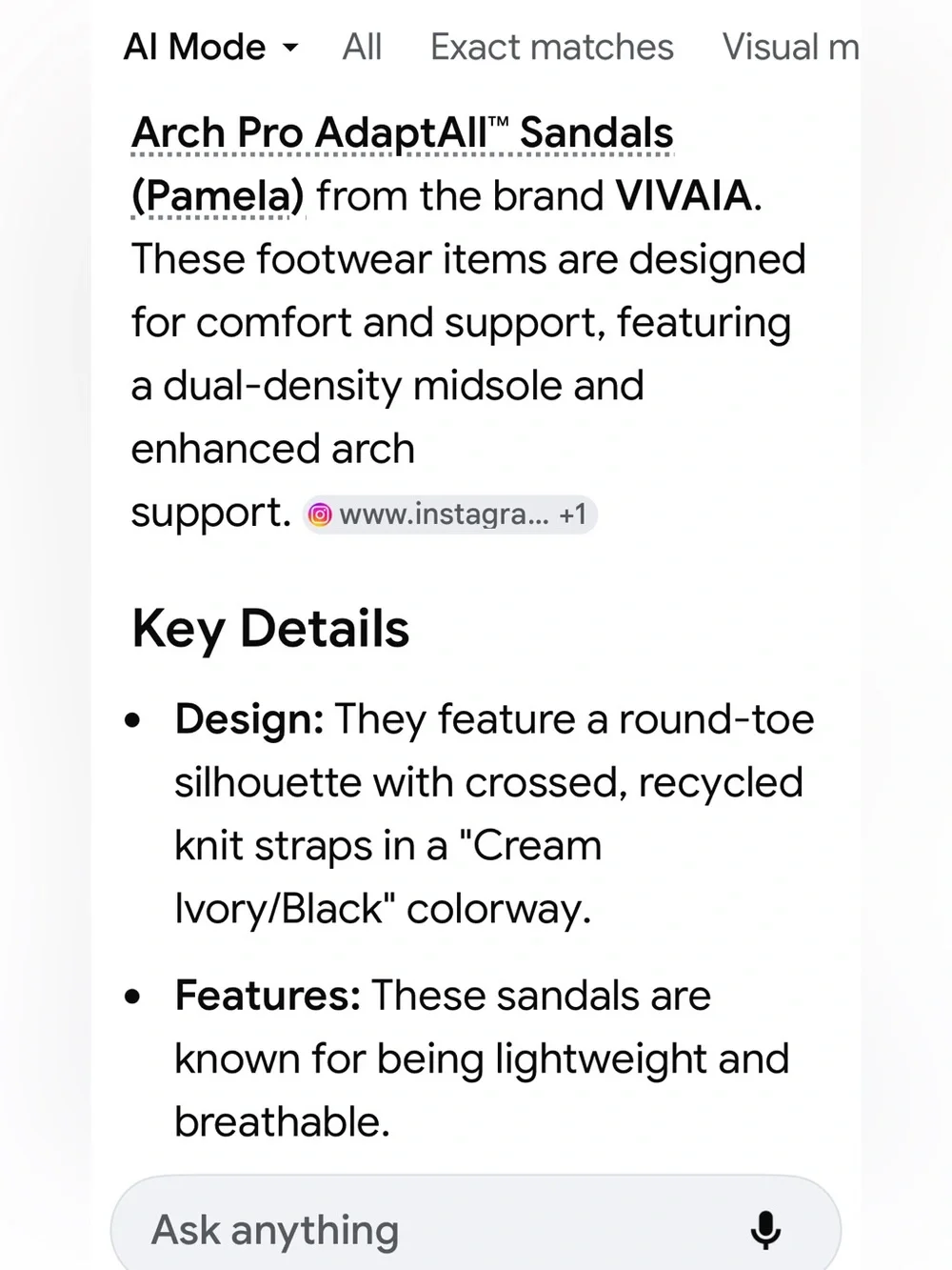 VIVAIA Arch Pro Adapt all comfort Stretch Black & Cream Women's Sandals size 5.5 - Picture 9 of 10